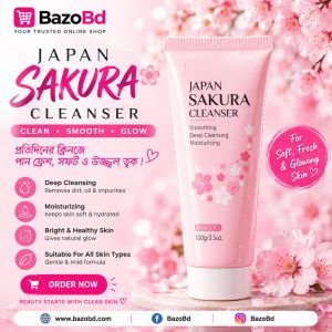 Japan Sakura Cleanser Face Wash 100g – Deep Cleansing & Moisturizing Cleanser